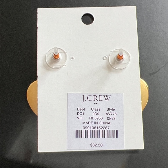 J. Crew Gold and Red Heart Earrings - Picture 2 of 4